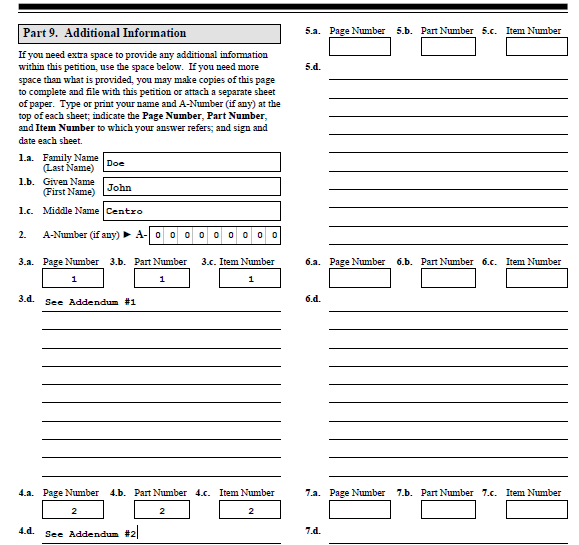 addendum for I-130 petition for alien relative - bull city lawyer